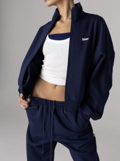 VINTAGE BLUE RAGLAN ZIP SWEAT - Image 3