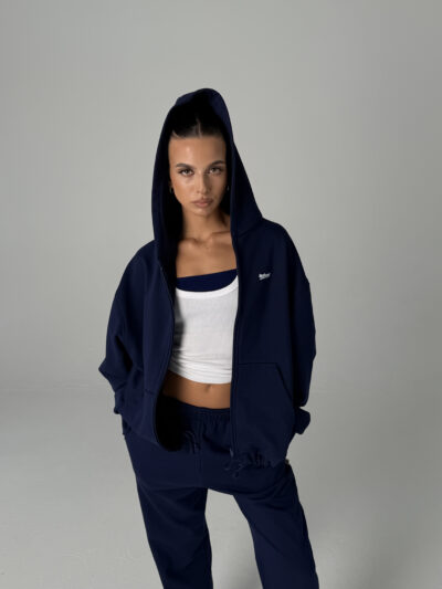 VINTAGE BLUE ZIP HOODIE - Image 4