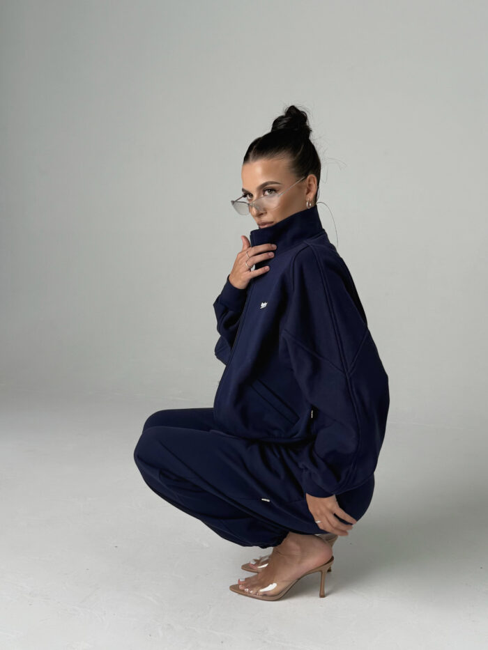 VINTAGE BLUE RAGLAN ZIP SWEAT