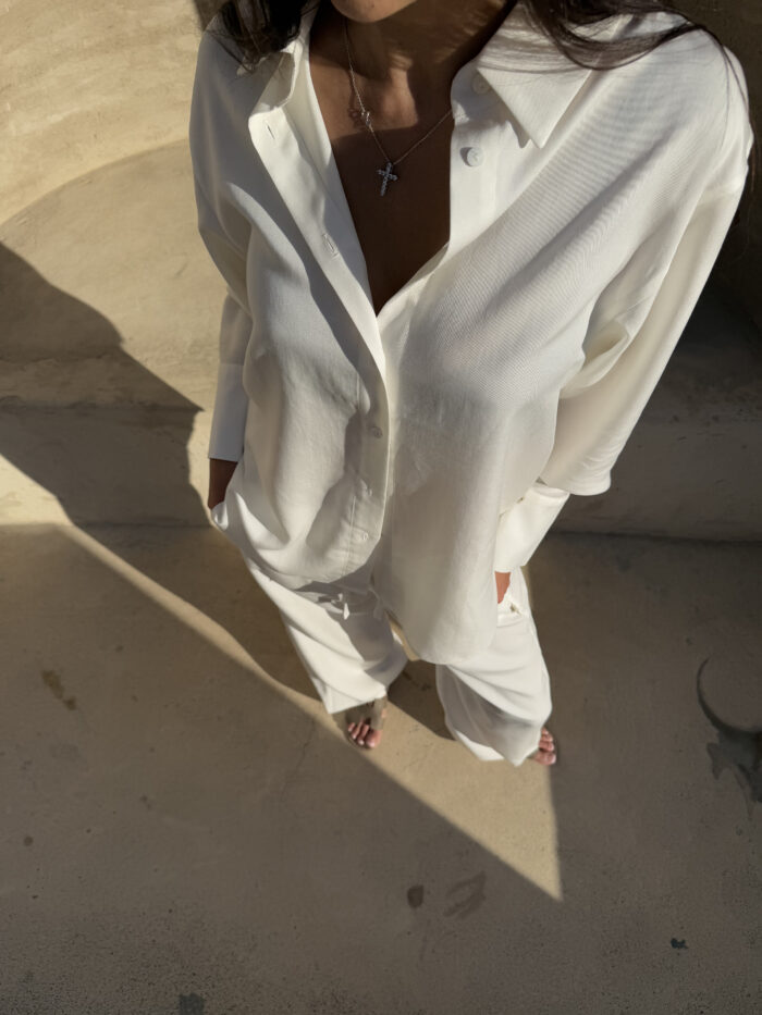 3 PIECE LYOCELL LOUNGE SUIT IN WHITE