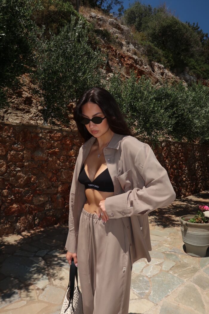 3 PIECE LYOCELL LOUNGE SUIT IN KHAKI