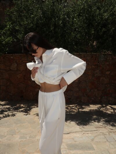 3 PIECE LYOCELL LOUNGE SUIT IN WHITE - Image 3