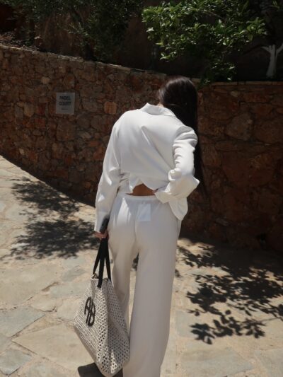 3 PIECE LYOCELL LOUNGE SUIT IN WHITE - Image 7