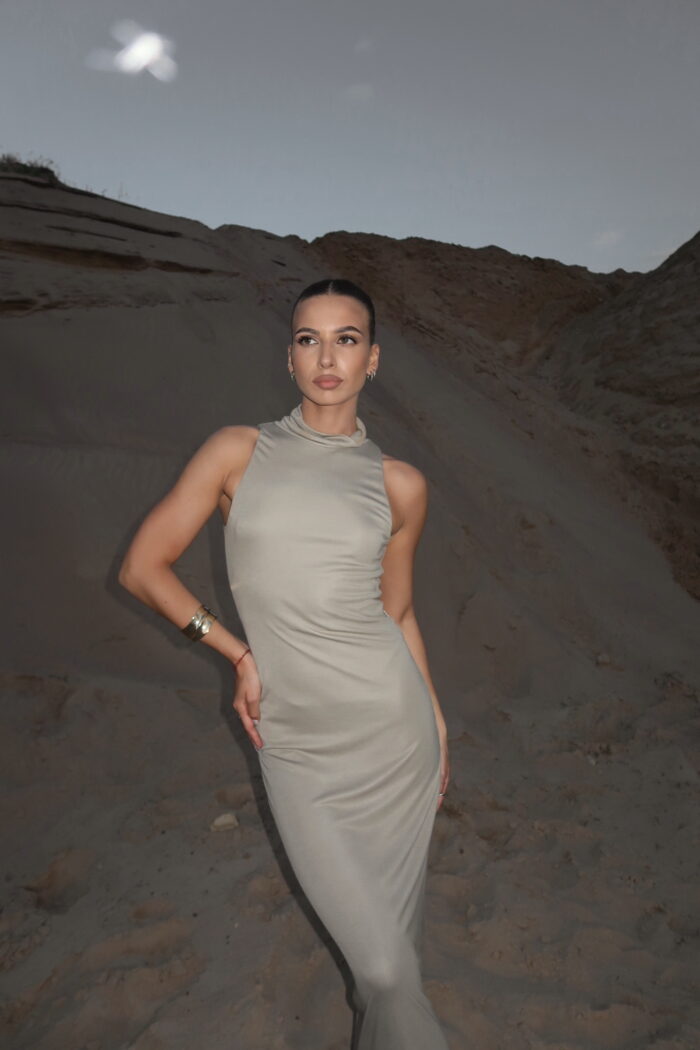 SAUDI DRESS IN WOOD BEIGE