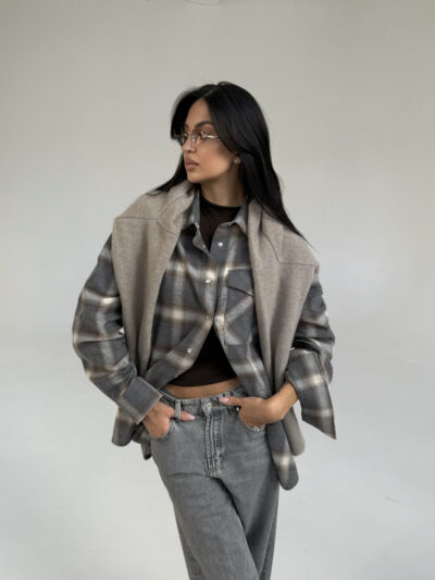 DADDY'S SHIRT IN GRAY BEIGE | SHIPPING 11.14